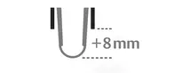 Lip extension (+8 mm)