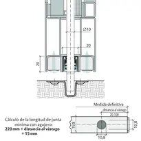 Dibujo técnico Planet Agujero Ø10 mm para perfiles de 20 mm (especificar entrada) 900280