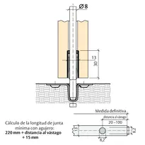 Dibujo técnico Planet Agujero Ø8 mm para perfil ancho 13 mm (especificar entrada) 900866