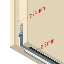 Planet MinE-F/S, minimum dimensions for installation in rebated doors