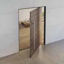 Rebated pivot door with Planet pivot module solution