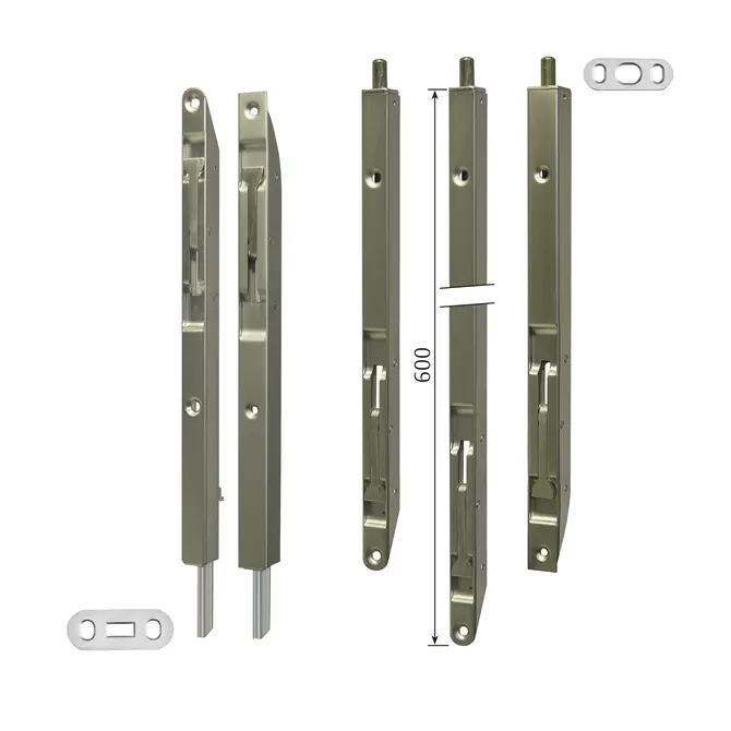 Planet KR flush bolt, incl. strike plate, various versions